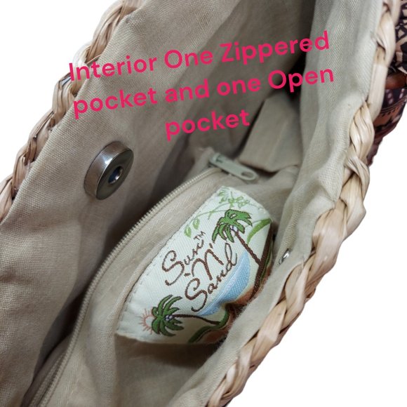 Sun 'N' Sand Straw & Fabric Bag - Picture 8 of 10